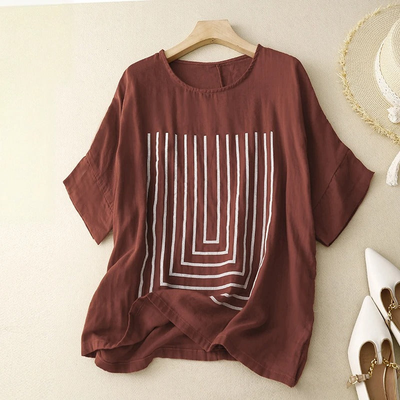 OLIVIA – STRIPED COTTON BLOUSE