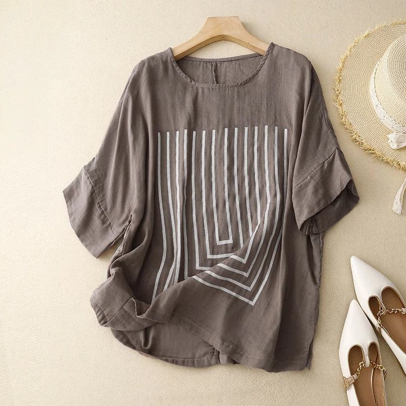 OLIVIA – STRIPED COTTON BLOUSE