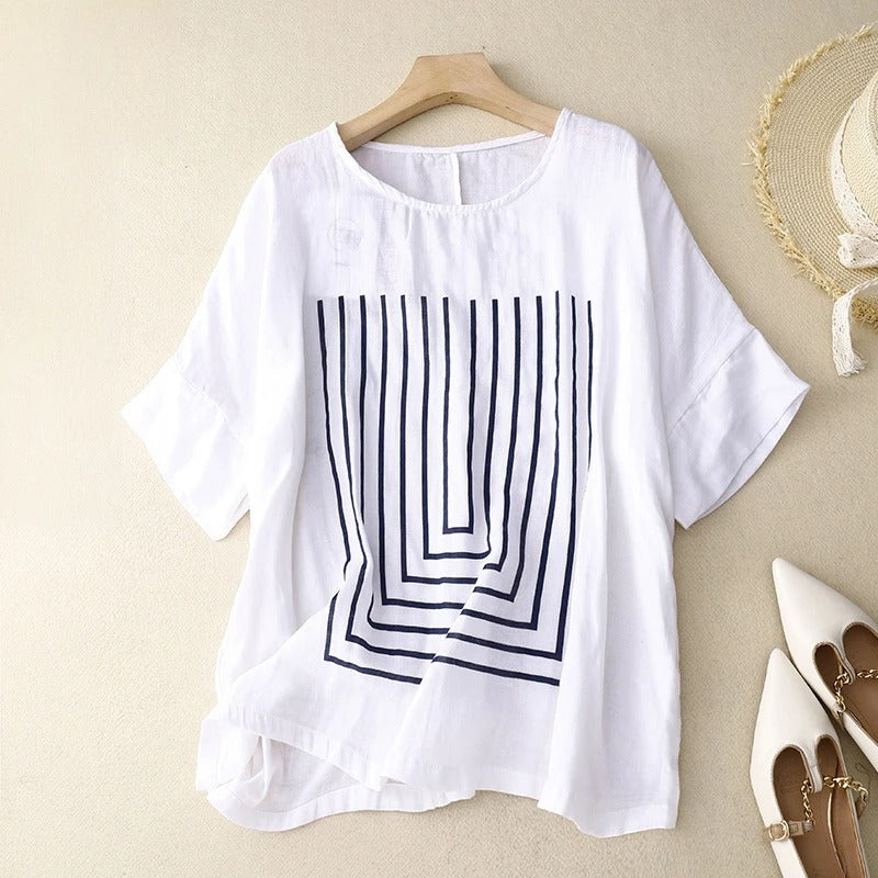 OLIVIA – STRIPED COTTON BLOUSE