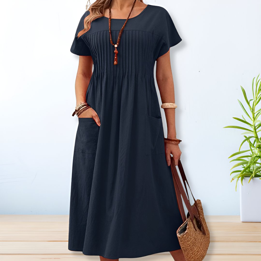ELEANOR – FLOWY DRESS WITH TUMMY COVERAGE