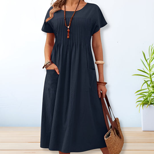 ELEANOR – FLOWY DRESS WITH TUMMY COVERAGE