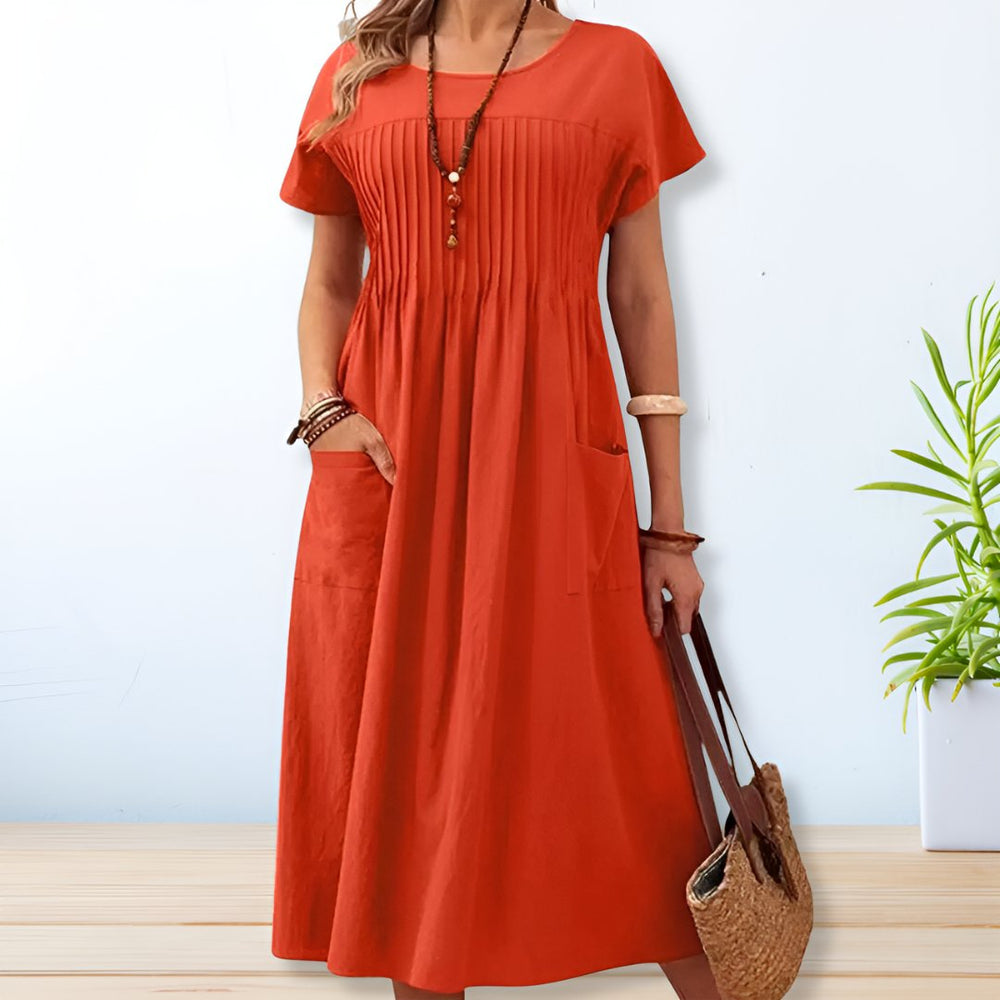 ELEANOR – FLOWY DRESS WITH TUMMY COVERAGE
