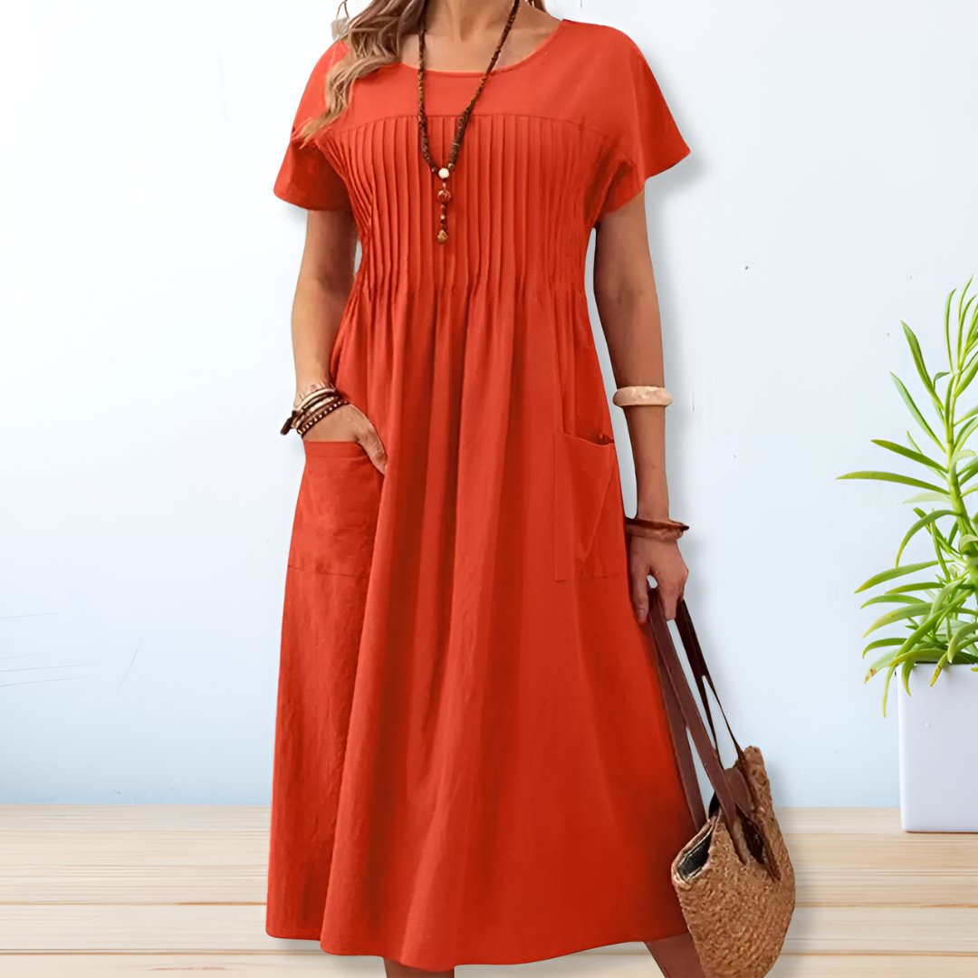 ELEANOR – FLOWY DRESS WITH TUMMY COVERAGE