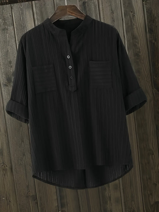 ALTHEA – TEXTURED BLOUSE WITH POCKET
