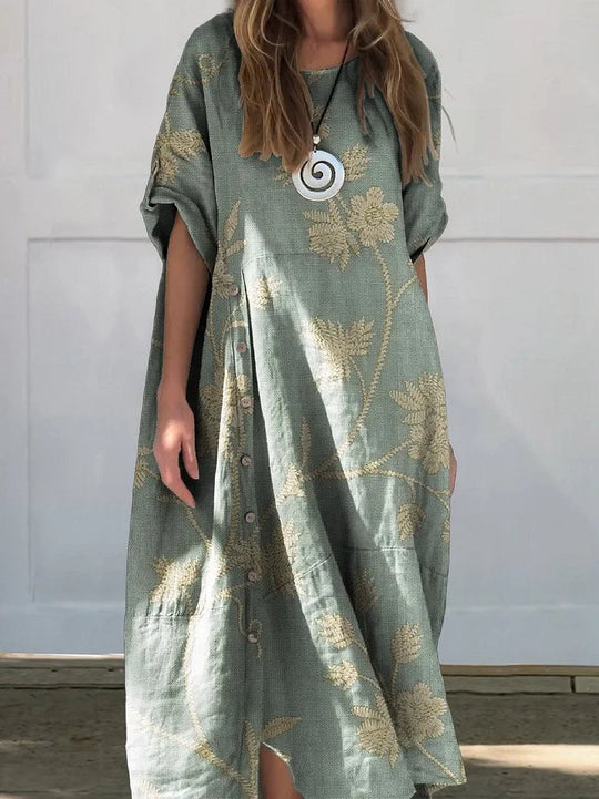 ISSA  – LINEN BOHO MAXI DRESS