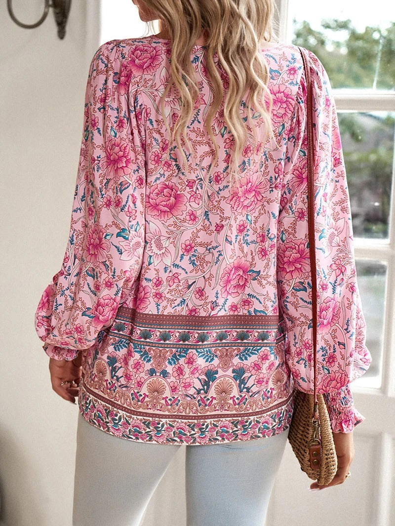 YARA – FLORAL BLOUSE WITH DRAWSTRING FIT