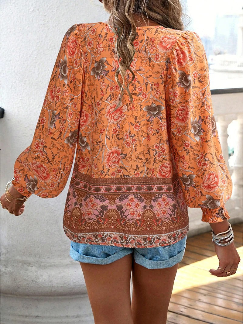 YARA – FLORAL BLOUSE WITH DRAWSTRING FIT