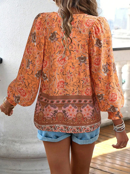 YARA – FLORAL BLOUSE WITH DRAWSTRING FIT