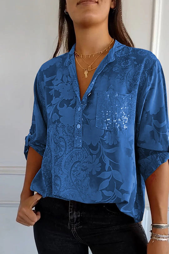 SORAYA – SEQUIN BLOUSE WITH SHIMMER FINISH