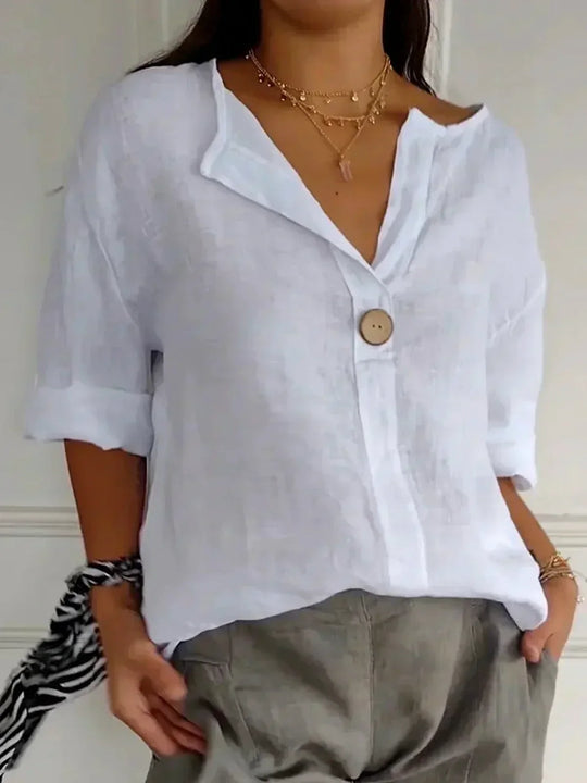 SABRINA – RELAXED V-NECK BLOUSE