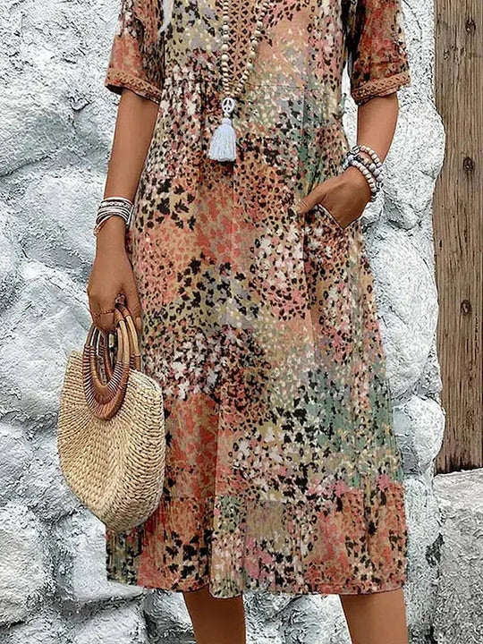 SARAH – VIBRANT MID-LENGTH DRESS