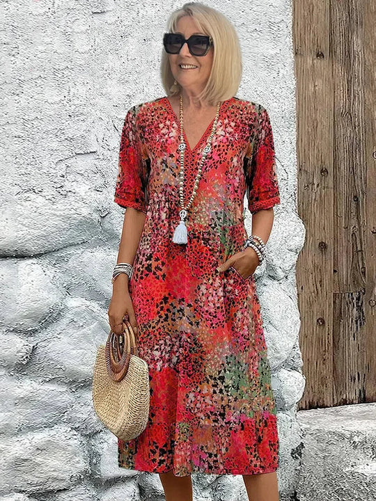 SARAH – VIBRANT MID-LENGTH DRESS