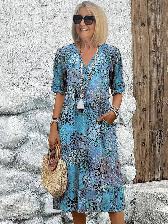 SARAH – VIBRANT MID-LENGTH DRESS