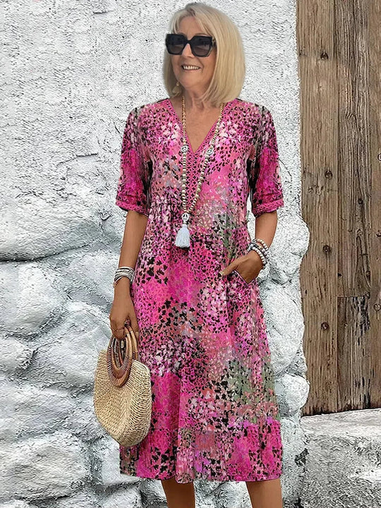 SARAH – VIBRANT MID-LENGTH DRESS