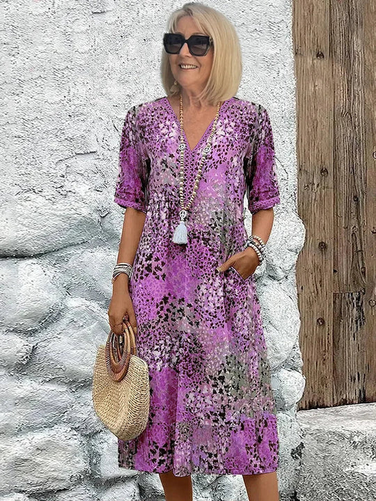 SARAH – VIBRANT MID-LENGTH DRESS