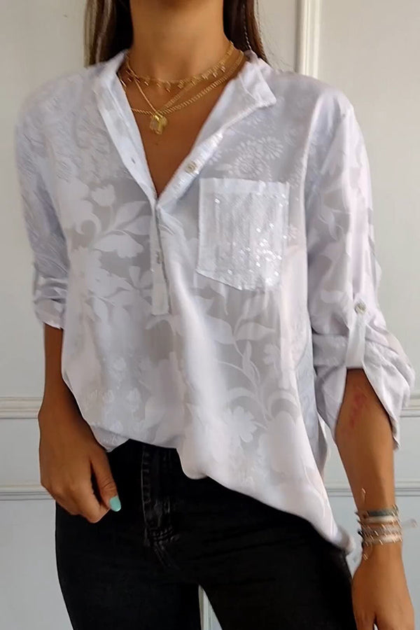 SORAYA – SEQUIN BLOUSE WITH SHIMMER FINISH