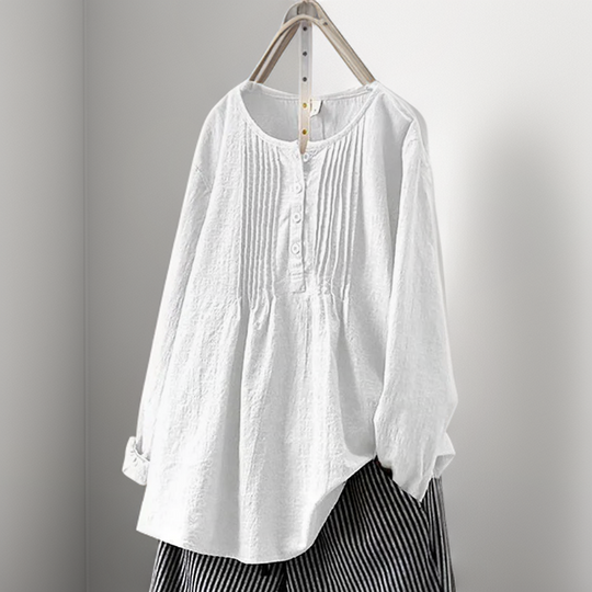 KAYE – COTTON BLEND TOP WITH A TWIST