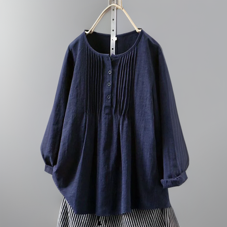 KAYE – COTTON BLEND TOP WITH A TWIST