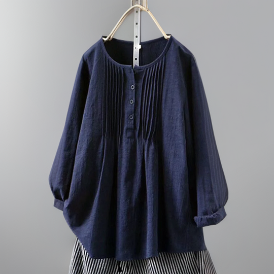 KAYE – COTTON BLEND TOP WITH A TWIST