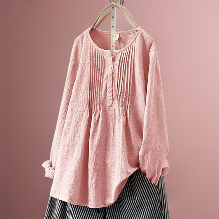 KAYE – COTTON BLEND TOP WITH A TWIST