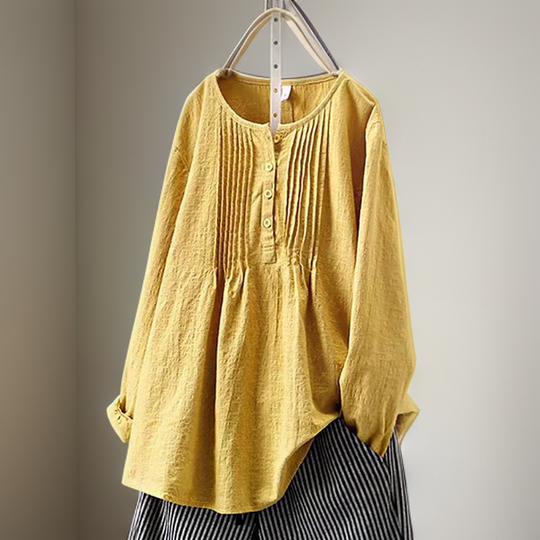 KAYE – COTTON BLEND TOP WITH A TWIST