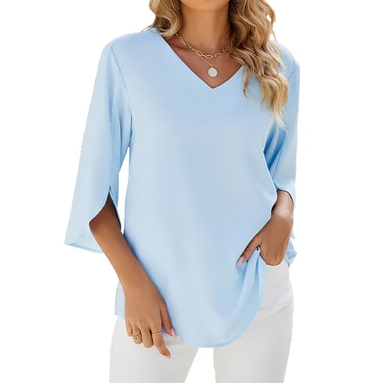 LYANA – LIGHTWEIGHT V-NECK BLOUSE