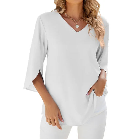 LYANA – LIGHTWEIGHT V-NECK BLOUSE