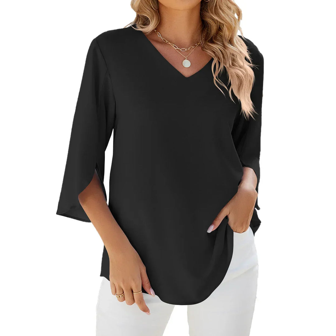 LYANA – LIGHTWEIGHT V-NECK BLOUSE