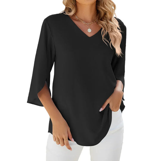 LYANA – LIGHTWEIGHT V-NECK BLOUSE