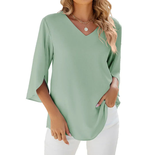 LYANA – LIGHTWEIGHT V-NECK BLOUSE