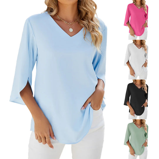 LYANA – LIGHTWEIGHT V-NECK BLOUSE
