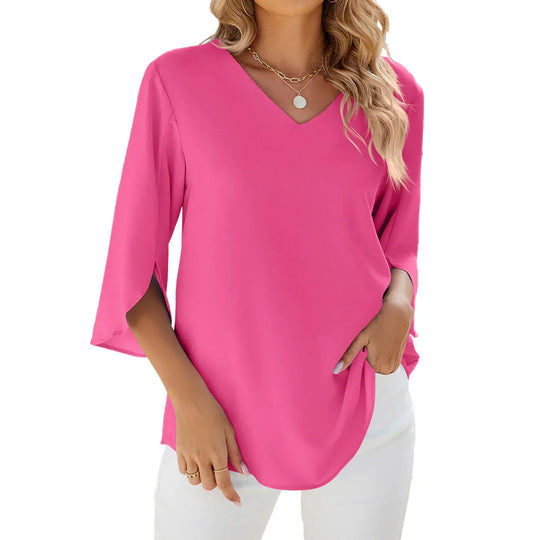 LYANA – LIGHTWEIGHT V-NECK BLOUSE