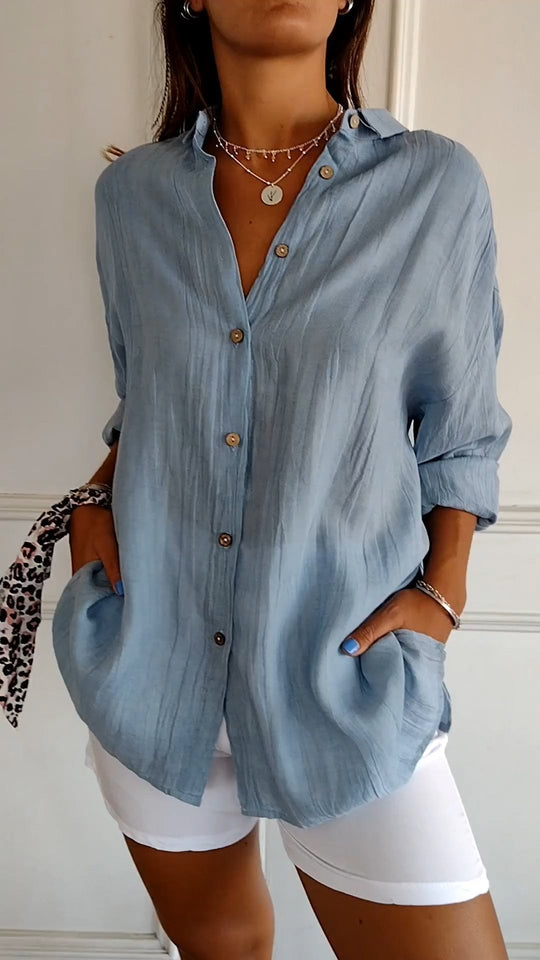 EMILIA – PLEATED BLOUSE WITH A MODERN TOUCH
