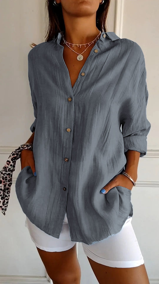 EMILIA – PLEATED BLOUSE WITH A MODERN TOUCH