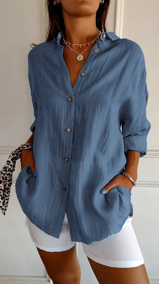 EMILIA – PLEATED BLOUSE WITH A MODERN TOUCH