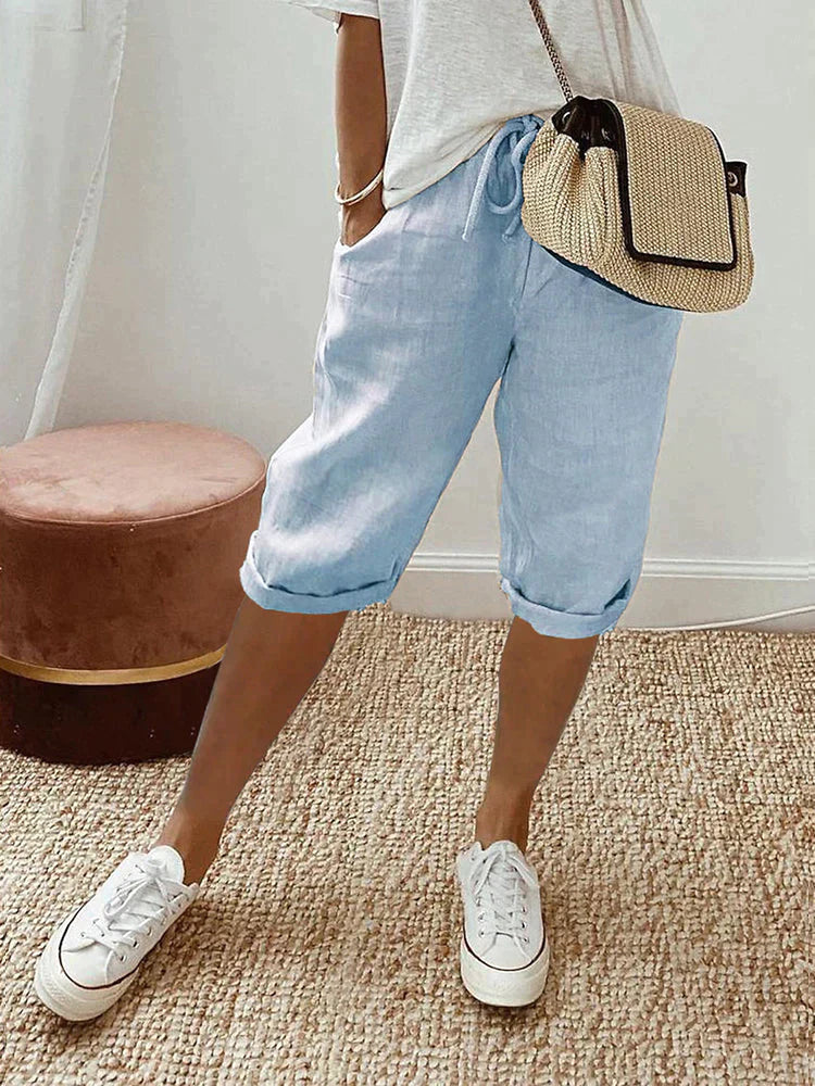 MAE – LIGHT COTTON-LINEN SHORTS