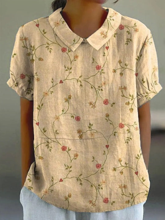 NOÉMIE – FLORAL AUTUMNAL HEMP BLOUSE
