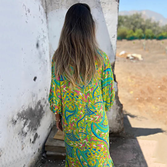 CIARA – COLOURFUL MAXI DRESS WITH POCKETS