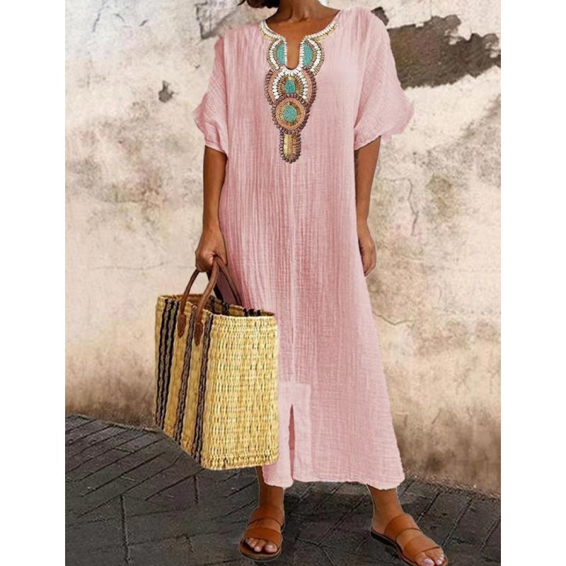 AMARA – EMBROIDERED COTTON DRESS