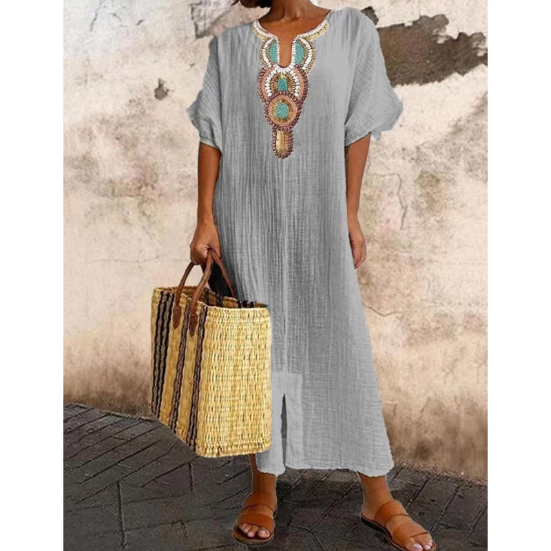AMARA – EMBROIDERED COTTON DRESS