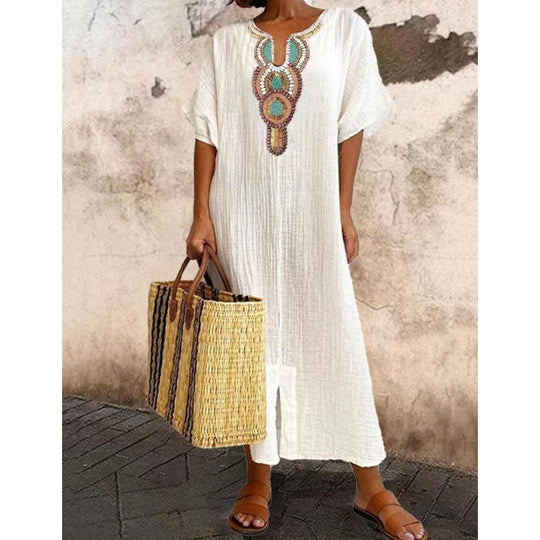 AMARA – EMBROIDERED COTTON DRESS