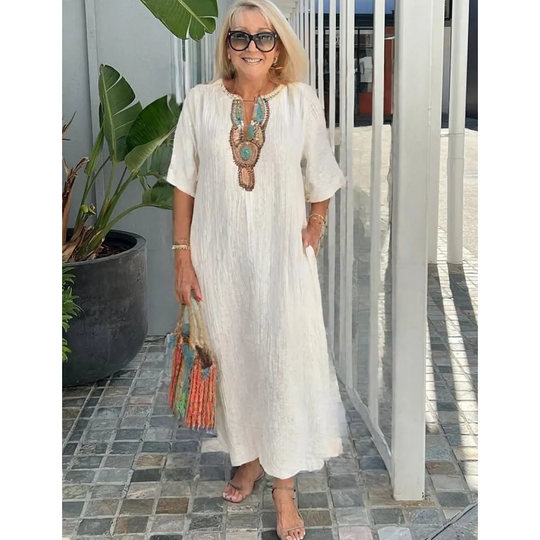 AMARA – EMBROIDERED COTTON DRESS