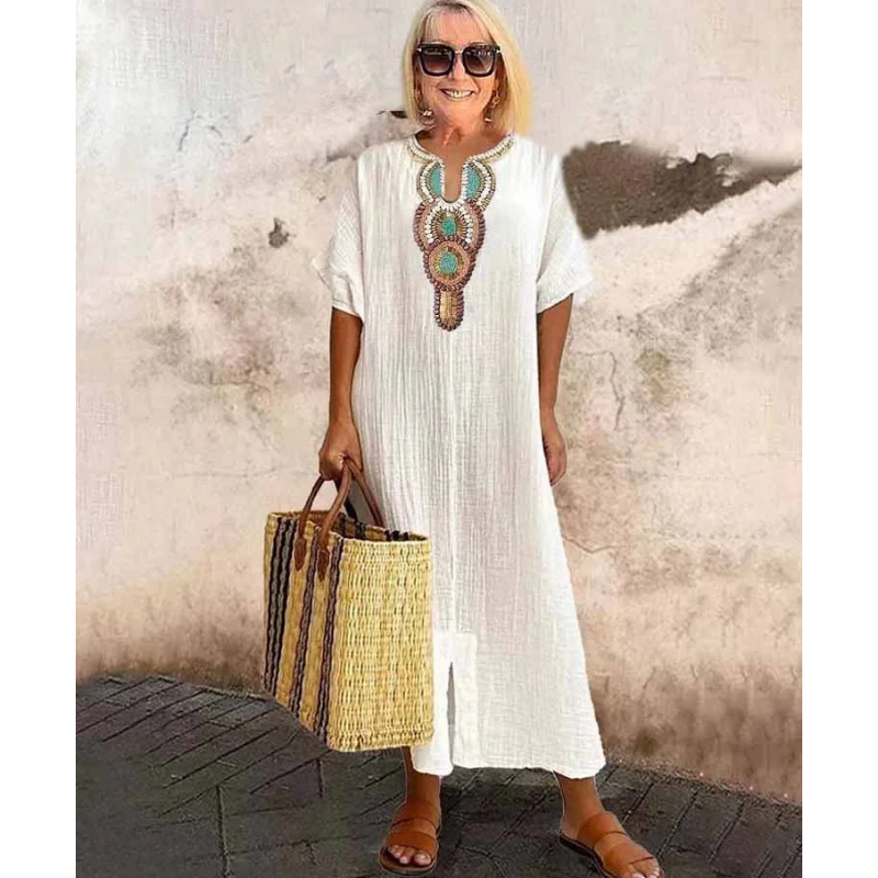 AMARA – EMBROIDERED COTTON DRESS