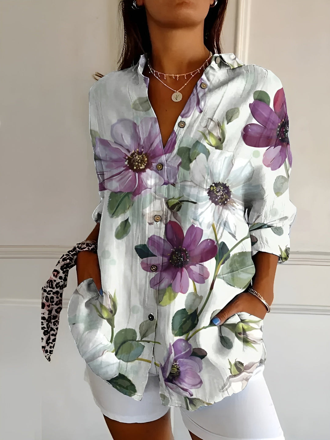 LYSSA – FLORAL BUTTON-UP BLOUSE
