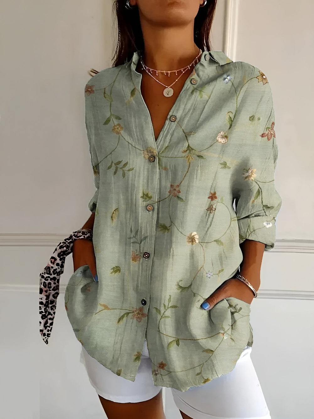 LYSSA – FLORAL BUTTON-UP BLOUSE