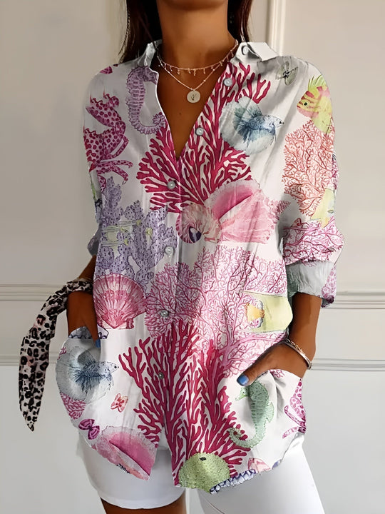 LYSSA – FLORAL BUTTON-UP BLOUSE